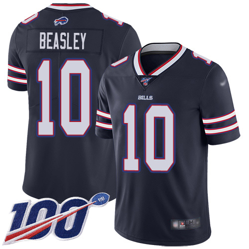 Men Buffalo Bills 10 Cole Beasley Limited Navy Blue Inverted Legend 100th Season NFL Jersey